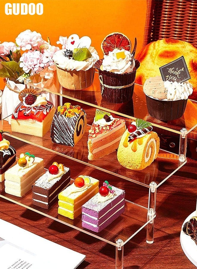 GUDOO 3-Tier Clear Acrylic Display Stand – Stepped Organizer for Cosmetics, Collectibles & Home Décor - Image 3